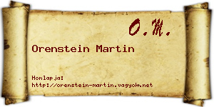Orenstein Martin névjegykártya